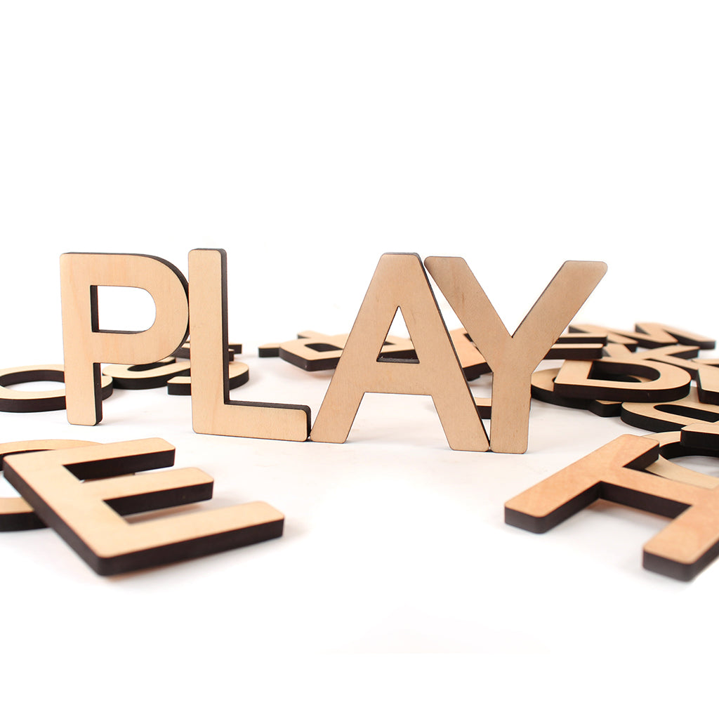 uppercase wooden alphabet letters educational toy for toddler