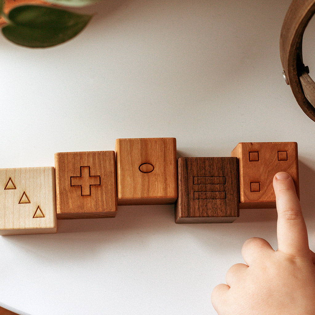 wooden math blocks educational counting toy for kids