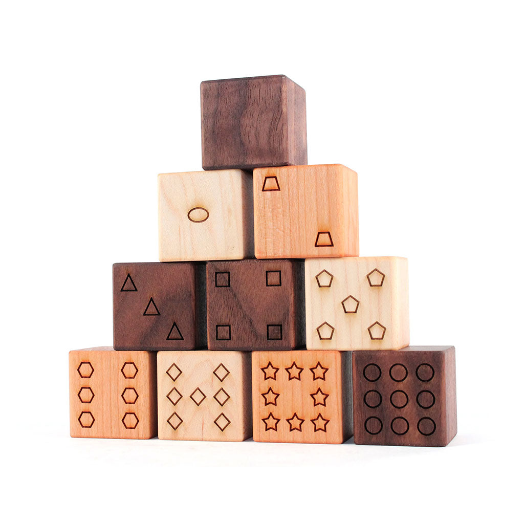 wooden number blocks set educational  toddler toys