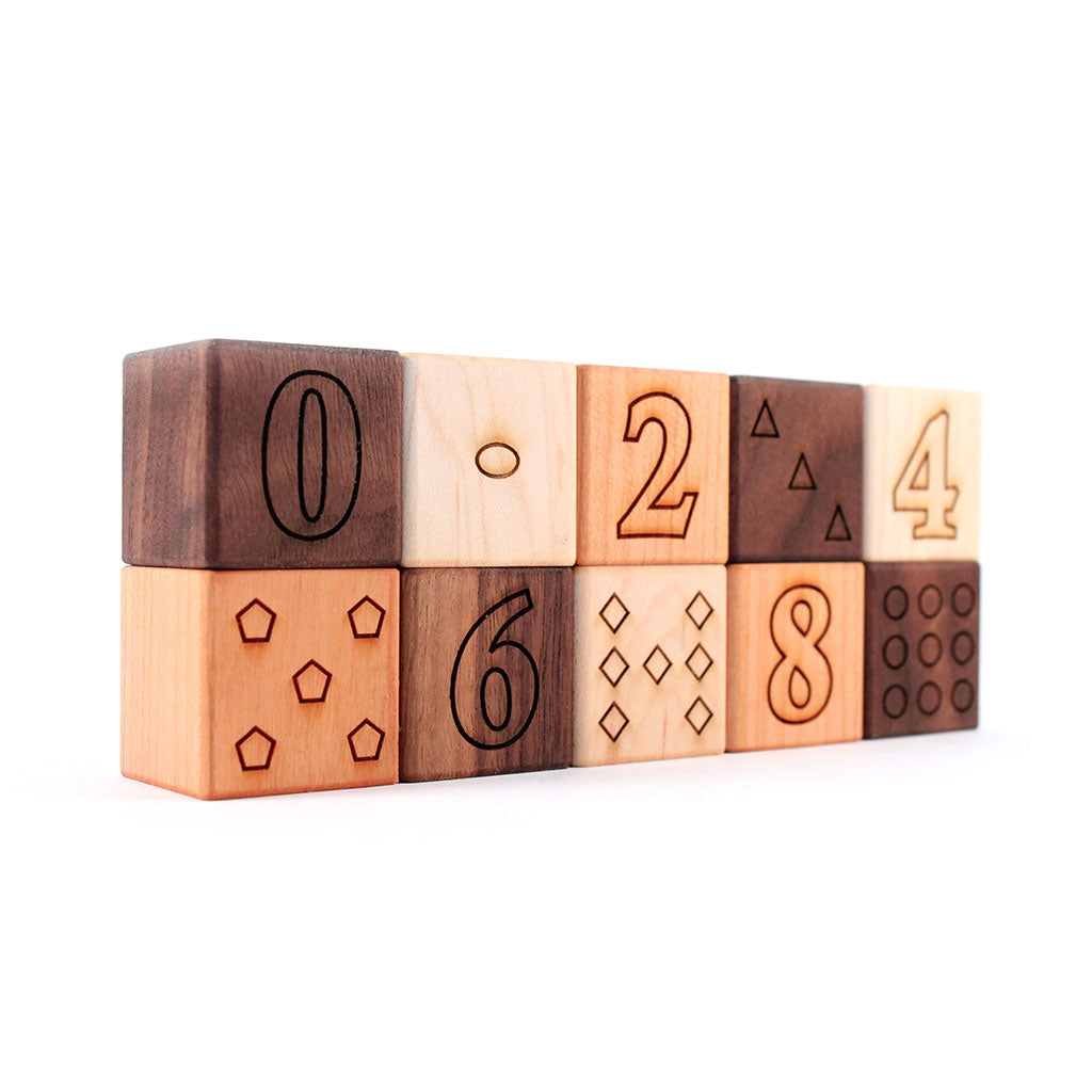 wooden number blocks set educational toys for kids
