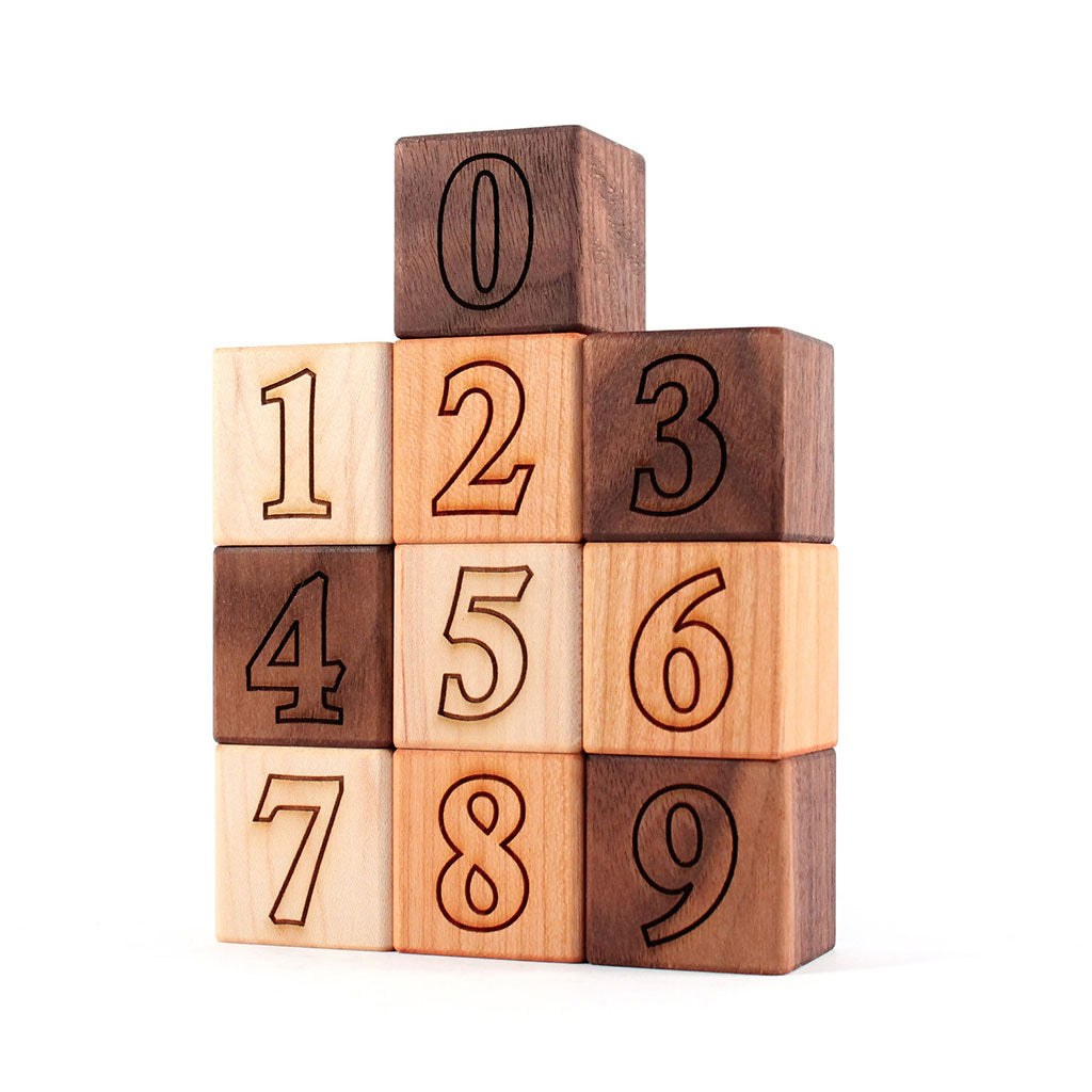 wooden number blocks set educational toys for kids