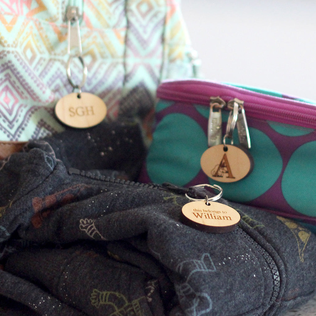 personalized zipper pull charms for kids backpack jacket ID label